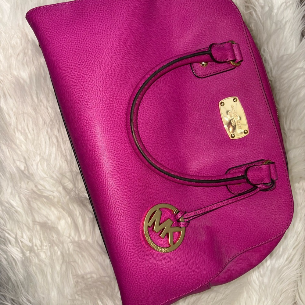 Michael Kors Fuchsia Leather Satchel